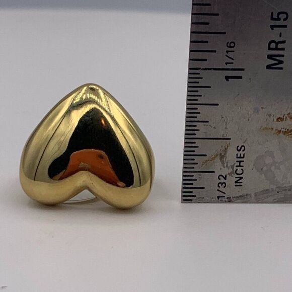 Ring, NWT, gold coloured stainless steel, Sz 7 & 8, large, minimalist - Picture 5 of 16